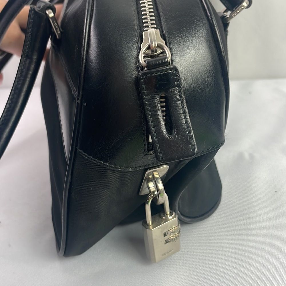 Prada Black Nylon Leather Satchel Bag - Picture 4 of 8